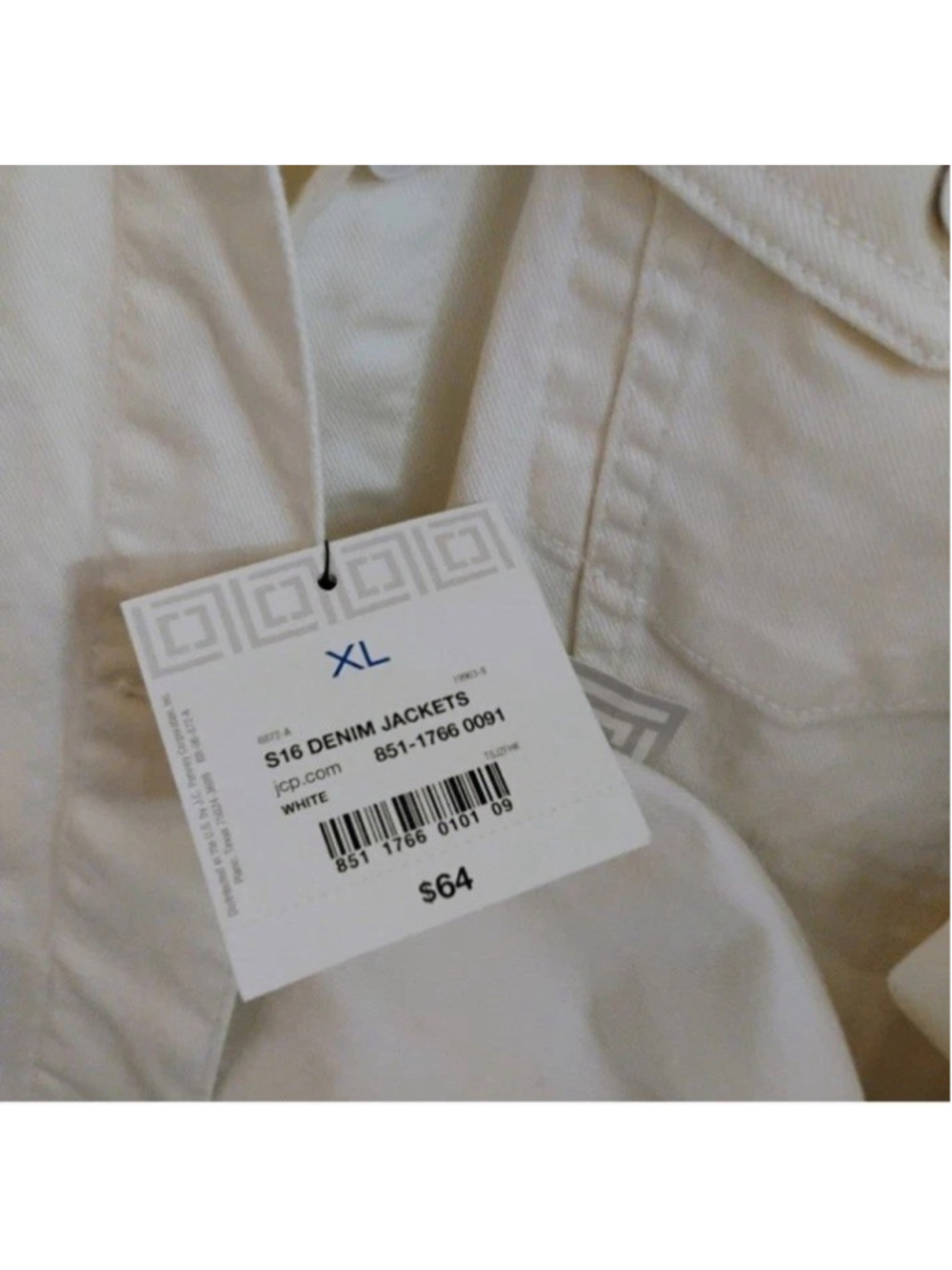 LIZ CLAIBORNE Classic Style White Jean Denim Cotton Jacket XL - Picture 2 of 7